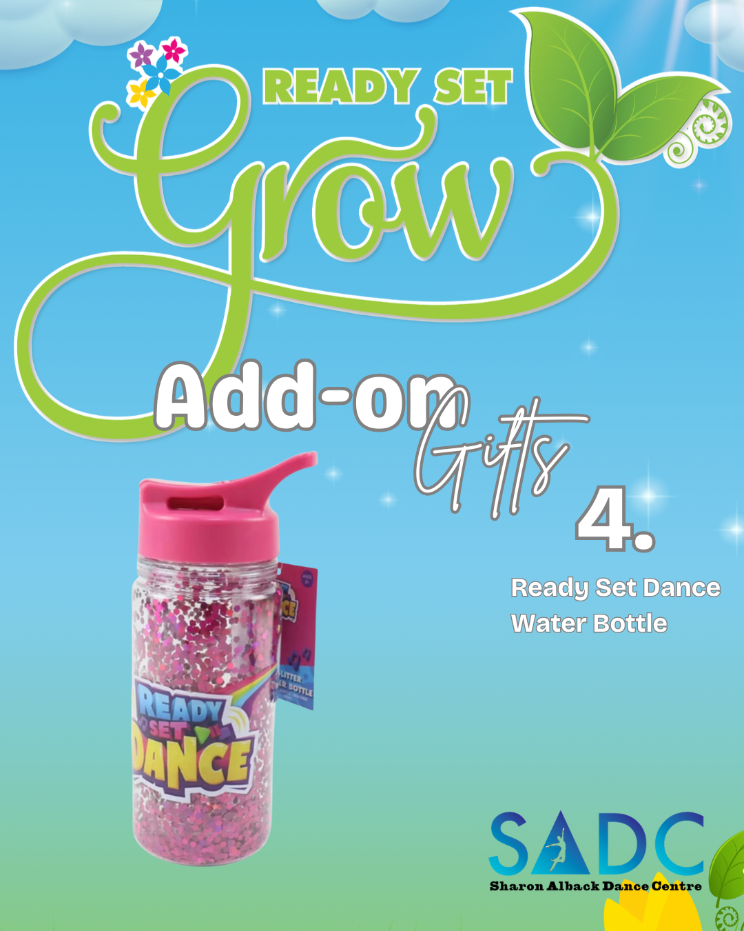 Pink Water Bottle- Ready Set Dance